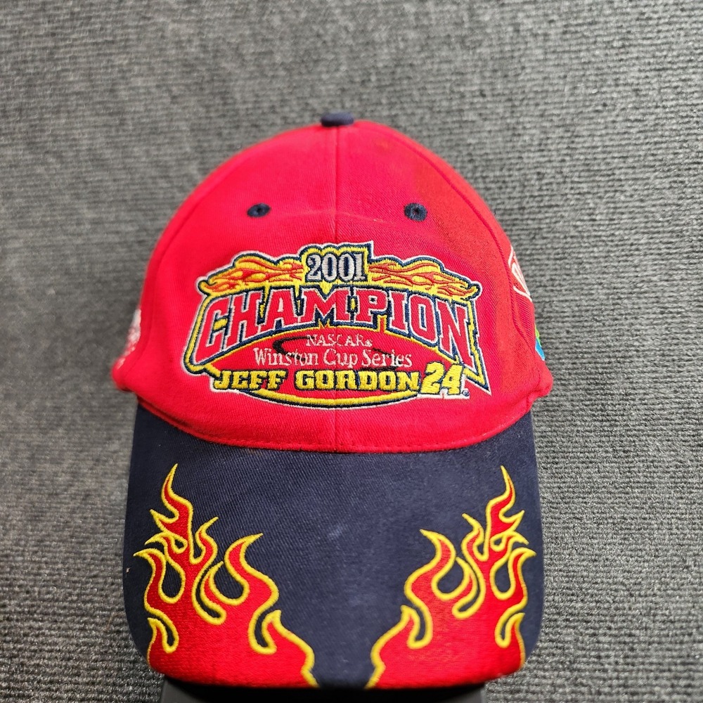 Vintage Nascar Hat Adult Strapback Flame Bill‎ Winston Cup Jeff Gordon Y2K